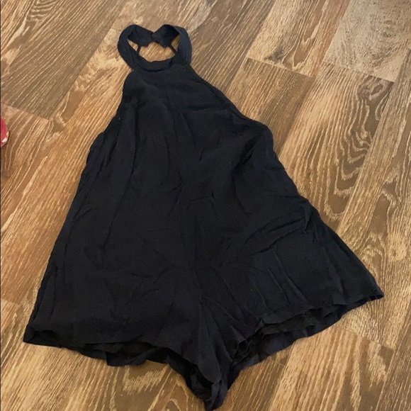 Pants - Black halter style romper